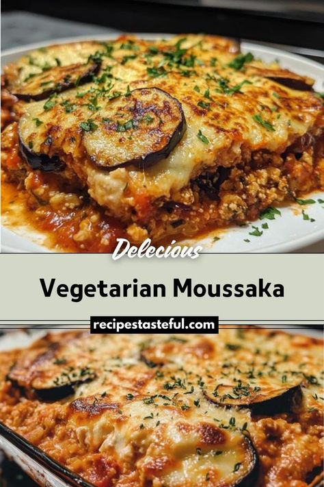 Vegetarian Moussaka is a hearty and flavorful dish featuring layers of roasted vegetables, a rich tomato sauce, and a creamy béchamel. It's a satisfying, meat-free alternative to the classic Greek recipe. Moussaka Recipe Vegetarian, Vegetarian Moussaka Recipe, Vegetable Moussaka, Vegetarian Moussaka, Eggplant Moussaka, Vegan Moussaka, Moussaka Recipe, Greek Recipe, Christmas Recipes Easy