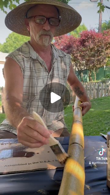 Jeff MacKay on Instagram: "Lets turn some pool noodles into bamboo 🎋 perfect prop for Tiki Decor, Luau and in our case Jungle Cruise themed decor… stay tune to see how we use it… tutorial will be on Patreon- link in bio… #diy #tikidiy #diybamboo #artist #gardendiy #summer #bamboo" Pool Noodle Bamboo, Diy Tiki Torches, Tiki Halloween Decor, Haunted Tiki Halloween, Diy Tiki Decorations, Tiki Costume, Jungle Halloween, Tiki Diy, Tiki Bars Diy