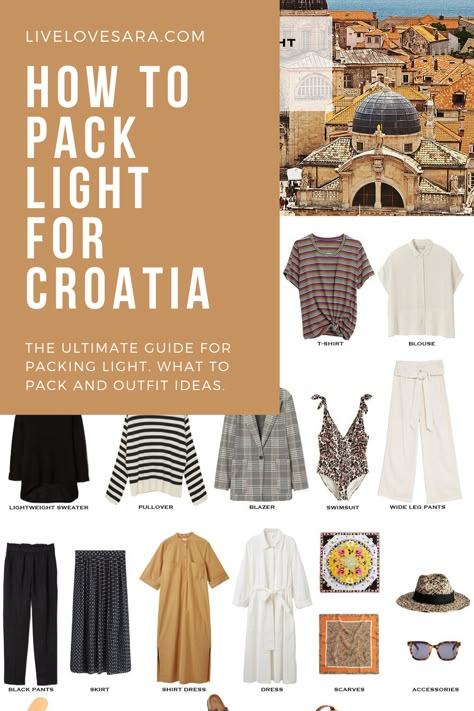 Croatia Travel Outfits Fall, Croatia Fall Outfit, Dubrovnik Outfit Ideas, What To Pack For Croatia In September, Croatia Street Style, What To Wear In Croatia In May, Croatia Spring Outfits, Outfits For Croatia Summer, What To Wear In Croatia In September