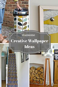 Creative wallpaper ideas- An awesome roundup of creative ways to use wallpaper in your home, other than on walls. Creative Wallpaper Ideas, Diy Remodeling, Wallpaper Crafts, Wallpaper Project, Diy Wallpaper, Diy Decorating, Contact Paper, Wallpaper Decor, Summer Inspiration