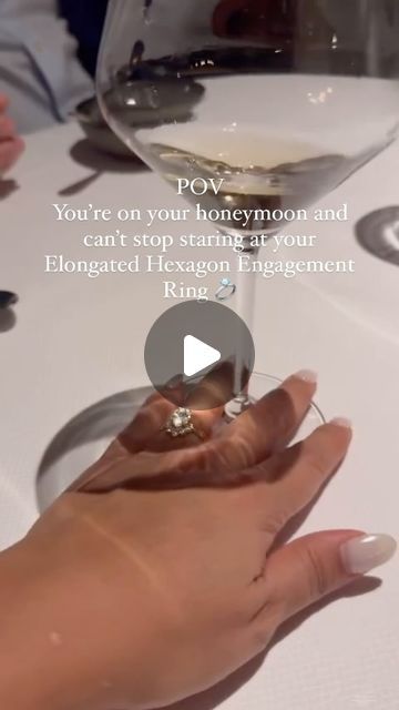 Melissa Tyson Designs- Fine Jewelry on Instagram: "The Josaphine. Our elongated hexagon engagement ring is the lowest profile and a stunning 2.5 karat, long hexagon stone available in Moissanite or lab Diamond. Framed in ever so beautifully with the deco tiara now featured in a V shape. Per our amazing client and her custom stacking ring idea! Each piece we create is made to order so if you can dream it, we can do it." Elongated Hexagon Engagement Ring, Hexagon Engagement Ring, Types Of Diamonds, Dream It, We Can Do It, Salt And Pepper Diamond, Stacking Ring, Unique Engagement Rings, Lab Diamonds