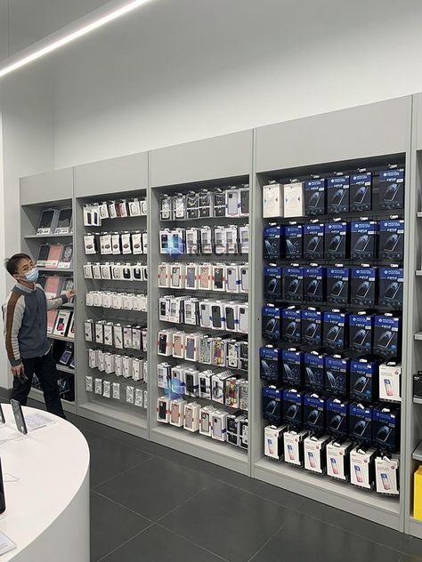 Phone Shop Design Ideas, Mobile Accessories Shop Interior, Phone Accessories Shop Design, Phone Shop Design, Mobile Store Design, Phone Store Design, Electronics Store Design, Mobile Accessories Shop, Mobile Shop Design