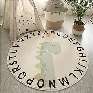 ABC Round Rug for Kids Soft Alphabet Nursery Area Rug Boys Girls Educational Learn Fun Rug Play Mat Baby Crawling Mat Carpet for Kids Room Bedroom Living Room Decor (Dinosaur, 31 inch) Dino Alphabet, Alphabet Rug, Baby Crawling Mat, Nursery Area Rug, Rug For Kids, Alphabet Nursery, Dinosaur Room, Carpets For Kids, Playroom Rug