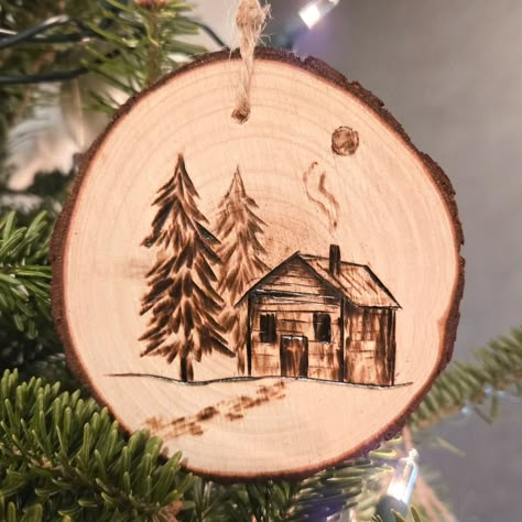 ✨️Now available✨️ Wood burned ornaments! Which one is your favorite?Ranging from 3.5-4 inches, these mini wood-burnings make a great early Christmas gift/or would be a perfect addition to your own tree! Limited stock is available, so if you have been looking for something just like these, message me! Price is $12 each + an added shipping cost if not local to Buffalo, MN. 😊 *Edit* The two tree burnings are now sold! Thank you! Wood Burning Gift Ideas Christmas, Wood Burning Ornaments Diy, Woodburning Ideas Design Patterns, Wood Burning Ornament Ideas, Woodburning Christmas Ornaments, Wood Burned Christmas Ornaments, Woodburning Gifts, Woodburn Ornaments, Easy Wood Burning Ideas For Beginners