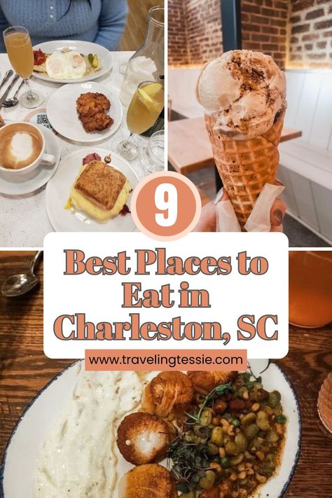 Charleston is a food-lovers dream! Don't miss this list of 9 best places to eat in Charleston. Charleston Sc Food, Charleston Eats, England Road Trip Itinerary, Downtown Charleston Sc, Charleston Restaurants, England Road Trip, Usa Bucket List, New England Road Trip, Charleston Travel