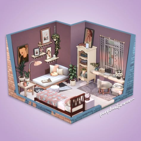 Sims 4 Teenage Bedroom No Cc, Sims 4 Interior Design Ideas Bedroom, Bedroom Ideas Sims 4 No Cc, Sims 4 Girly Bedroom, Sims Bedroom Ideas No Cc, Sims 4 Room No Cc, Sims 4 Ideas No Cc, Sims 4 Bedroom Decor, Sims 4 No Cc Rooms