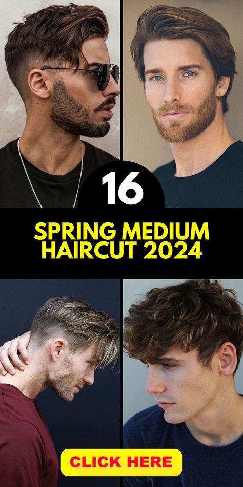 The spring medium haircut 2024 trend is all about embracing world styles, with a focus on versatile and aesthetic looks. Popular choices include the mid-length undercut, perfect for both wavy and straight hair types. This hairstyle offers a clean, modern look while maintaining enough length to allow for various styling options. Men’s Hair Medium, Mens Hairstyles 2024 Trends, 2024 Haircut Men, Mens Haircut 2024 Trends, Hairstyles For Men 2024, Men Haircut 2024 Trend, Hảir Cut For Men, Men Hairstyles 2024, 2024 Mens Haircuts