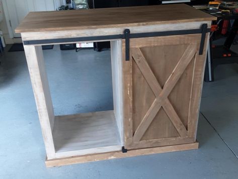 Barn Door Tables, Barn Door Console, Baby Table, Trim Board, Wood Barn Door, Stuff To Build, Diy Vanity, Rustic Theme, Houseboat