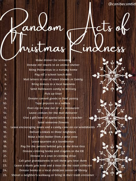 Random Acts of Christmas Kindness: A Different Spin on Advent - Christmas Acts Of Kindness, Acts Of Kindness Advent Calendar, Random Acts Of Christmas Kindness, Monthly Holidays, Christmas Kindness, Kindness Club, Tradition Ideas, Building Memories, Christmas Party Activities