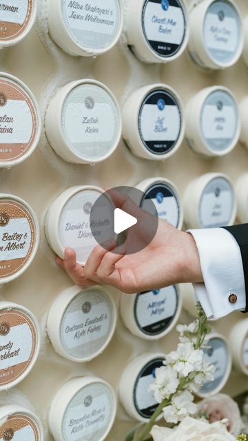 PartySlate.com on Instagram: "Is this the coolest wedding seating chart...ever? Richelle and Danielle kept guests cool at their summer wedding in Malibu thanks to Dibs Ice Cream Bites (in place of traditional place cards).

Their planner, @cmg_events knows guest experience matters. Find a planner like CMG Weddings & Events — and more near you — on PartySlate.com. Link in bio!

🗒️ planner: @cmg_events
🍦 build: @maxwellbuilds.designs
💐 floral: @primroseandpetals
📸 photographer: @victoriagoldphotography
🎶 entertainment: @voxdjs

Creative Wedding Idea | Wedding Place Card Ideas | Summer Wedding Hack | #summerwedding #weddingideas #seatingchart #placecards" Wedding Find Your Seat Ideas, Find Your Seat Wedding Ideas, Seating Chart Wedding Ideas, Creative Seating Cards, Wedding Place Card Ideas, Wedding Entertainment Ideas, Place Card Ideas, Ice Cream Bites, Reception Signage