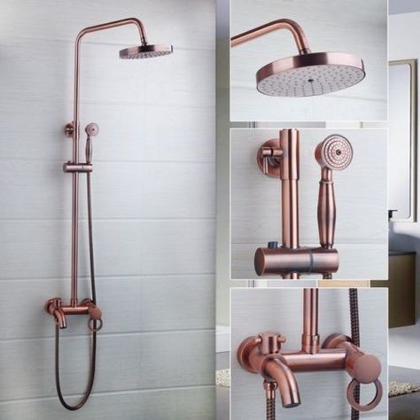 Copper bathroom fixtures