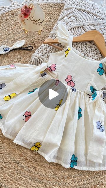 Cotton Frocks For Newborn, Cute Frocks For Kids, New Born Baby Frock Pattern, Butterfly Frocks For Kids, Cotton Frocks For Kids Pattern, Kids New Model Dress, Baby Frock Design Cotton, New Frock Design 2024, Traditional Frocks For Kids