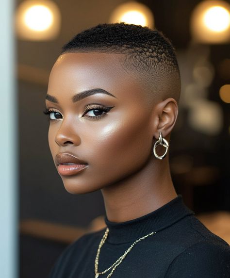 Shaved Undercut Tapered Haircut For Black Women, Bald Fades For Black Women, Women Low Fade Haircut, Shaved Hair Women Black, Short Fade Haircut For Women Black, Taper Fade Haircut Women Black Design, Black Women Buzzcut Short Hair, Haircut For Black Woman, Faded Haircut For Women