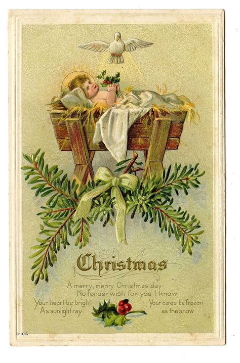 Merry Christmas! 1920s Postcard, Christmas Nativity Images, Images Noêl Vintages, Christmas Borders, Štědrý Den, Vintage Christmas Images, Christmas Postcards, Graphics Fairy, Christmas Graphics