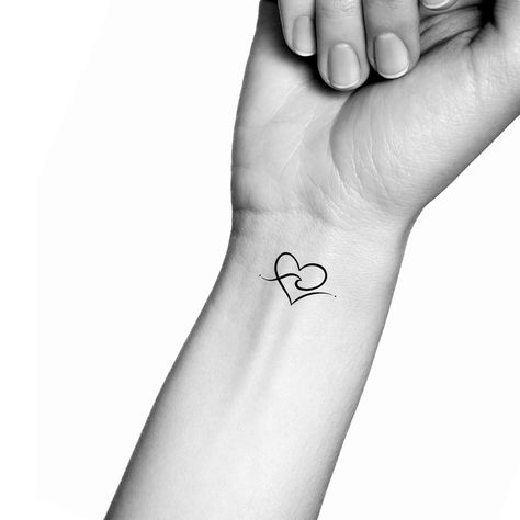 Wave Heart Temporary Tattoo - Etsy Australia Wave Tattoo Heart, Arrow Wave Tattoo, Wave In Heart Tattoo, Finger Tattoos Wave, Wave And Heart Tattoo, Wave Heartbeat Tattoo, Heart Wave Tattoo, Wave Heart Tattoo, Wave Tattoo Simple