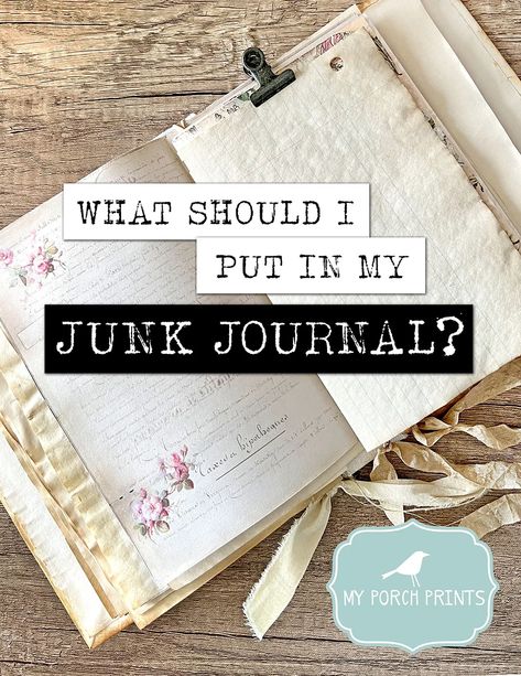 Junk Journal Theme List, What To Put In A Junk Journal, Vintage Junk Journal Page Ideas, Diy Junk Journal Tutorials, Junk Journal Ephemera Ideas, Christmas Junk Journal Ideas, Junk Journal Pockets And Tucks, Pockets For Junk Journals, Junk Journals Ideas