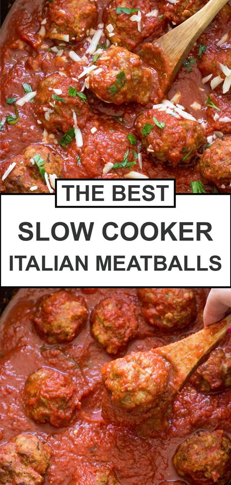 Crockpot Italian Meatballs, Slow Cooker Italian Meatballs, Slow Cooker Meatballs Italian, Slow Cooker Italian, Meatball Recipes Crockpot, Italian Meatballs Recipe, Beef And Pork, Meatball Recipes Easy, Crock Pot Meatballs