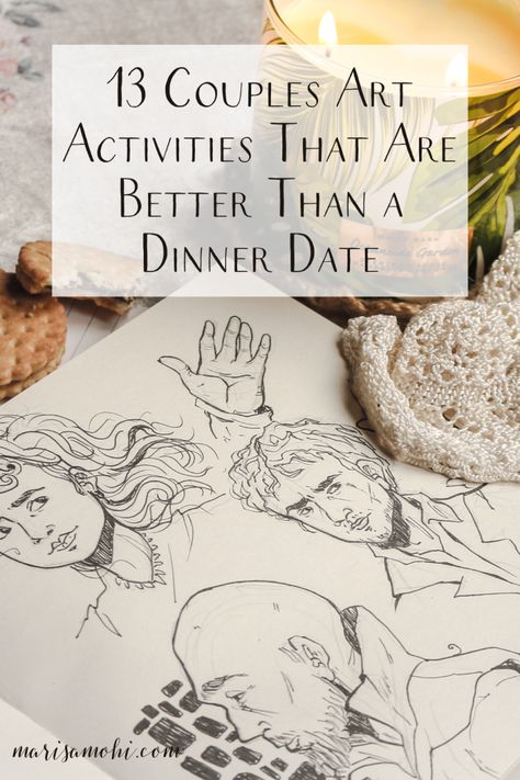 Are you looking for couples art activities for your next date night? Check out these 13 ideas! #art #creativelife #datenight Date Arts And Crafts, Craft Couple Ideas, Craft With Boyfriend, Cute Couple Projects Crafts, Date Night Art Project, Diy Couple Activities, Couple Artworks Sketch, Couple Craft Ideas Projects, Art Projects For Couples To Do Together