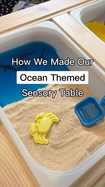 Jamie Robinson on Instagram: "A lot of people loved this! So I’m curious, what other themes should we do next in the sensory table?? Comment any ideas you have! #sensoryplay #sensorytable #flisattable #sensorybin #sensoryactivities #playbasedlearning #playideas #playideasfortoddler #toddleractivities #daycareteacher #momsofinstagram #stayathomemom #sensoryplayideas #sensoryplayandbooks #earlylearning #earlychildhoodeducation #childdevelopment" Ocean Sensory Table, Fantasy Activities, Penny Activities, Play Table Ideas, Ocean Sensory, Trofast Ikea, Toddler Sensory Bins, Kids Milestones, Infant Sensory Activities