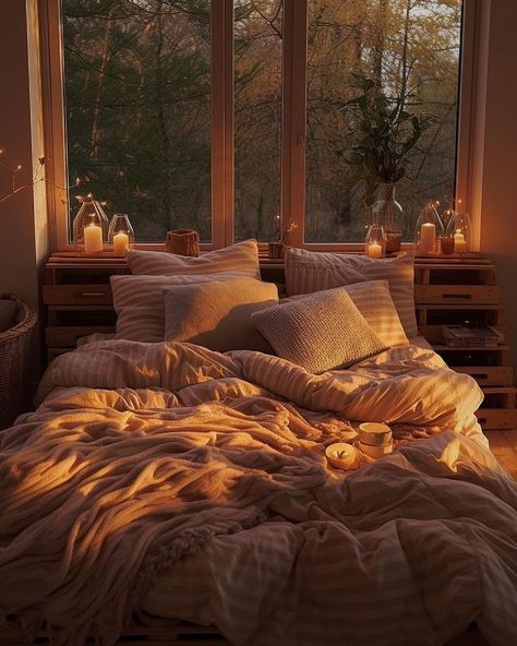 Hygge Design Interiors, Cozy Room Decor Bedroom Aesthetic, Hygge Aesthetic Bedroom, Cozy Room Vibes, Bed Aesthetic Cozy, Cozy House Bedroom, Bedroom Cozy Aesthetic, Dream Bedroom Cozy, Cozy Bed Aesthetic