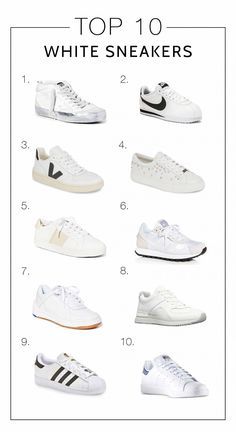 Good Sneakers For Women, White Sneaker Inspo Women, White Trendy Sneakers, Trending Nike Shoes For Women, Adidas White Sneakers Women, White Shoes That Go With Everything, Trendy White Shoes For Women, Balenciaga White Sneakers, Essential Sneakers For Women