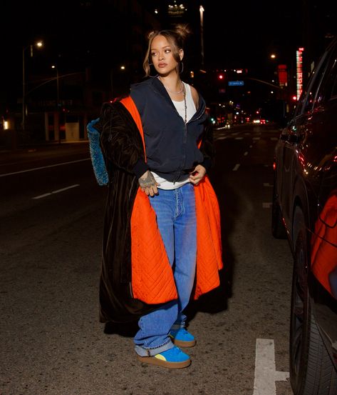 Rihanna’s Latest Street Style Looks Are Already Making Room for 2024 Biggest Trends | Vogue Puma Creepers Outfit, Creepers Outfit, Rihanna Creepers, Looks Rihanna, Rihanna Outfits, Rihanna Looks, Fenty X Puma, Rihanna Style, Outfit Chic