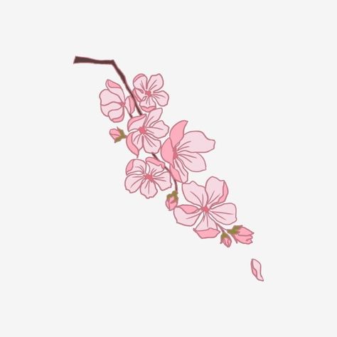 falling pink cherry blossom illustration Cherry Blossom Cartoon, Cherry Blossom Kawaii, Blossom Cartoon, Cherry Blossom Illustration, Bloom Illustration, Cherry Blossom Clipart, Stream Layout, Cartoon Cherry, Blossom Illustration