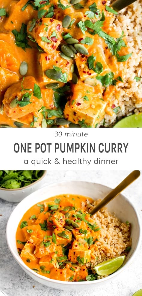 Pumpkin Recipes Dinner, Red Curry Recipe, Red Curry Sauce, Pumpkin Curry, Quick Healthy Dinner, Pumpkin Everything, Sweet Pumpkin, Curry Sauce, Healthy Pumpkin