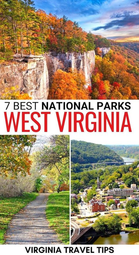 Looking for the best national parks in West Virginia? These WV national parks are diverse, STUNNING, and all worth exploring. Click for more! | Things to do in West Virginia | West Virginia national parks | West Virginia bucket list | West Virginia itinerary | Historical places in West Virginia | Places to visit in West Virginia | Hiking in West Virginia | Rivers in West Virginia | West Virginia landmarks | West Virginia attractions Virginia Bucket List, West Virginia Hiking, Virginia National Parks, West Virginia Vacation, West Virginia Mountains, West Virginia Travel, Virginia Vacation, Best National Parks, Virginia Travel