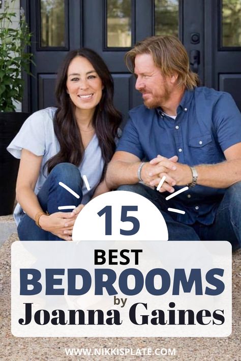 15 Best Bedrooms By Joanna Gaines from Fixer Upper; Here are the best bedroom designs and renovations done by Joanna Gaines from the TV show Fixer Upper! Bedroom Joanna Gaines Style, Magnolia Style Bedroom, Wallpaper Master Bedrooms Decor, Johanna Gaines Style Master Bedrooms, Joanna Gaines Bedding Ideas, Modern Rustic Bedroom Ideas Master Suite, Joanna Gaines Laundry Room Ideas, Johanna Gaines Bedroom Ideas, Joanna Gaines Accent Wall