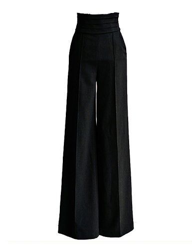 PrettyGuide Women Vintage Office Career Slim High Waist Flare Wide Leg Long Pants Trousers (M/UK 6) PrettyGuide http://www.amazon.co.uk/dp/B00JVE4HC8/ref=cm_sw_r_pi_dp_vclUvb14XZVNY High Waist Pants For Women, Flare Dress Pants, High Waist Trousers, Black Wide Leg Pants, Vintage Trousers, Flared Trousers, Vintage Office, Long Trousers, Savile Row