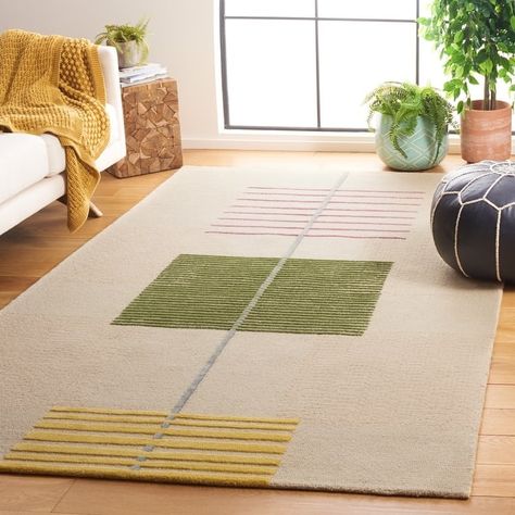 SAFAVIEH Handmade Genre Hans Mid-Century Modern Wool Rug - On Sale - Bed Bath & Beyond - 38038750 Mid Century Modern Rugs, Mid Century Rug, Modern Wool Rugs, Rug Inspiration, Mid Century Modern Design, Rug Material, Online Home Decor Stores, Blue Area Rugs, Midcentury Modern