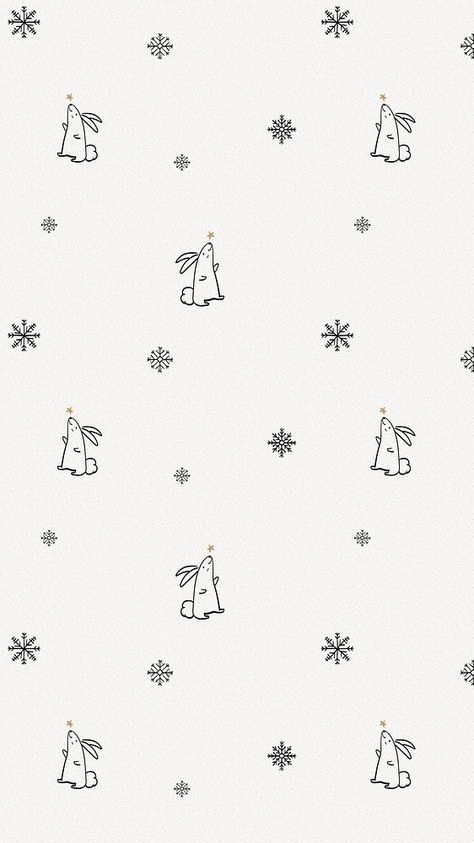 Christmas bunny mobile wallpaper, cute animal doodle pattern | free image by rawpixel.com Christmas Bunny Wallpaper, Bunny Christmas Wallpaper, Bunny Theme Wallpaper, Bunny Pattern Wallpaper, Christmas Bunnies Illustration, Bunny Mobile, Bunny Seamless Pattern, Christmas Bunny, Animal Doodles