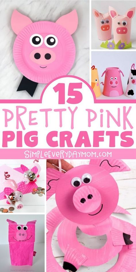 Pig Craft For Preschool, Pig Fine Motor Activities, Easy Pig Craft Preschool, Pig Crafts For Preschoolers, Cow Crafts For Preschoolers, Preschool Pig Craft, Farm Animal Crafts For Kindergarten, Pig Crafts Preschool, Pig Crafts For Kids Preschool