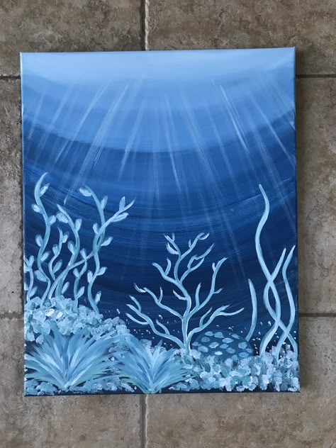 Under water sea plants Underwater Theme Drawing, Under Water Plants Drawing, Underwater Sea Painting, Deep Sea Painting Underwater, Ocean Under Water Painting, Bottom Of Ocean Drawing, Ocean Background Painting, Sea World Painting, Sea Themed Paintings