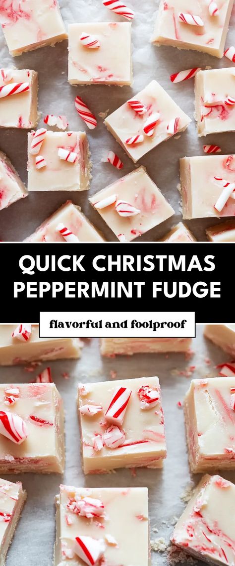 Image for Quick Christmas Peppermint Fudge Candy Cane Fudge, Candy Cane Dessert, Candy Cane Recipe, Hot Chocolate Fudge, Crushed Peppermint, Peppermint Fudge, Cookie Exchange Recipes, Microwave Fudge, White Chocolate Fudge