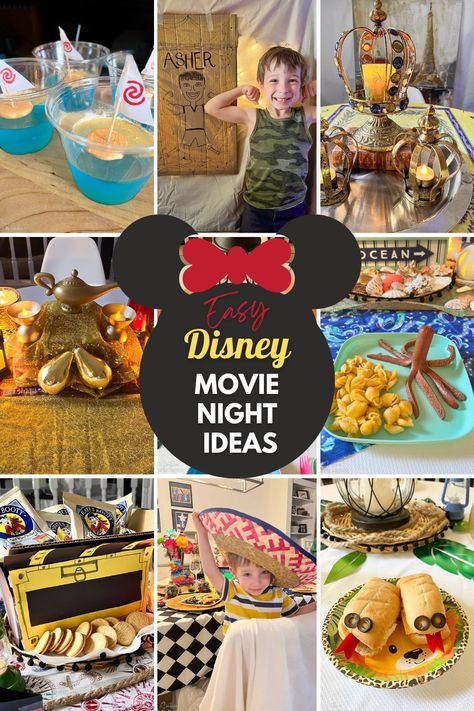 Dinner And Movie Night Ideas, Dinner Ideas With Kids, Dinner And Movie Theme Night, Movie Night Dinner Ideas, Theme Dinners Ideas, Disney Dinner And Movie Night, Disney Movie Night Ideas, Theme Night Ideas, Movie Theme Night