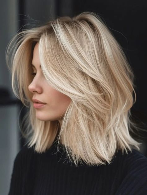 Australian Shepherd Short Haircut, All Over Hair Color, Haircut Shoulder Length, Haircut Shoulder, Spring Haircut, Medium Length Hairstyles For Women, Shoulder Length Blonde, Spring Haircuts, Medium Length Hairstyles