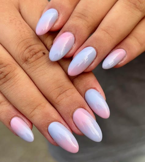 31 Fun Candy Nails - Ak Pal Kitchen Cake Pop Nails, Paddle Pop Nails, Cotton Candy Gel Nails, Cotton Candy Nail Designs, Macaroon Nails, Blue Pink Ombre Nails, Pastel Pink And Blue Nails, Dipping Powder Nails Colors, Candy Swirl Nails