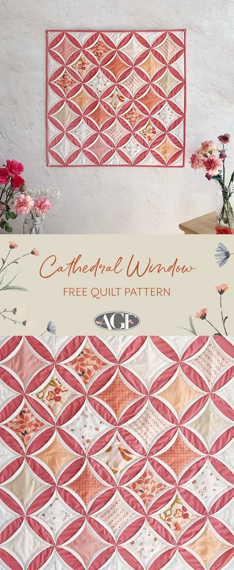 Open Window Quilt Pattern, Quilting Cathedral Windows, Three Step Quilt Pattern Free, Cathedral Window Quilt Patterns, Cathedral Quilt Block, Faux Cathedral Window Quilt Pattern, Cathedral Windows Quilt Pattern, Cathedral Window Quilt Pattern Free, Cathedral Quilt Pattern