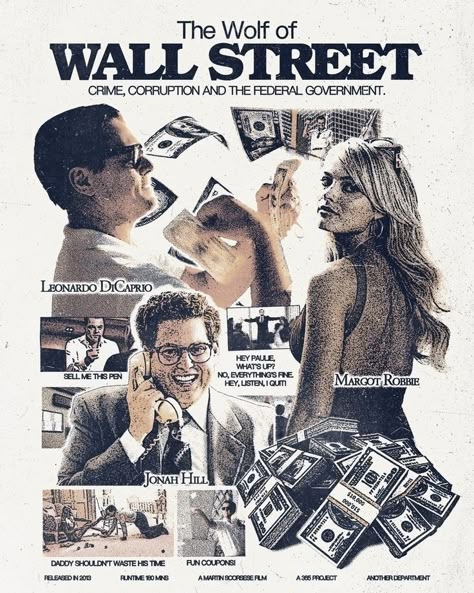 Poster For Wall, The Wolf Of Wall Street, Film Poster Design, Wolf Of Wall Street, Graphic Design Assets, Graphic Tshirt Design, Shirt Print Design, Film Poster, Print Wallpaper