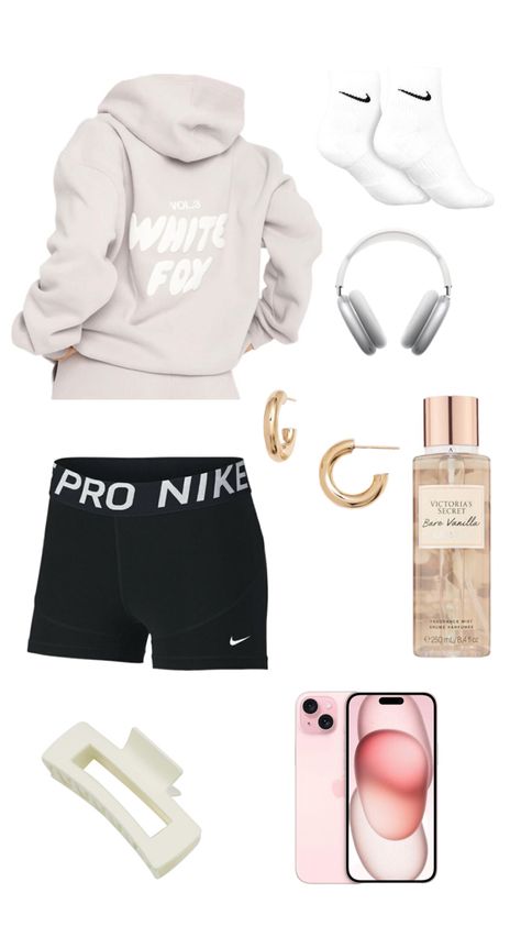 Nike Pro Outfits, Outfits With Nike Pros, Nike Pro Outfit, Nike Hoodie Outfit, Fox Outfit, Preppy Ootd, Nike Pro Fits, Cute Nike Outfits, Tiktok Account