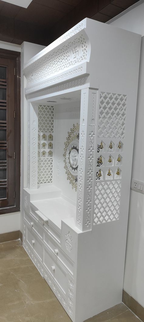 Designer Corian Temple 3D Radhey Krishna #mandirdesign #InteriorDesigner #Architect #architecturedesigns #Contractor #Carpenter #WallDecors #carving #cncwoodcarving #cncwoodrouter #HouseDesigns #Architectural&Interior #interiorpainting #buldingdreamhome #buldingproductes #Plywood #TeakWoodDoors #3d #wood+ss+glass #corianmandir #coriantemple #corianacrylic #solidsurface 3d Corian Mandir Design, Mandir Carving Design, Plywood Mandir Design, Corian Temple Design For Home, Mandir Mehrab Design, Wood Temple Design, Wood Mandir Design, Mandir Design Puja Room, Corian Mandir Design