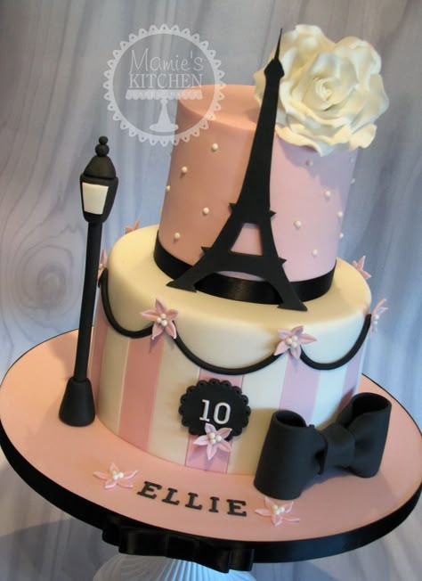 Paris Theme Birthday Cake, France Cake, Cotton Candy Theme, Paris Tea Party, Parisian Cake, Paris Birthday Cakes, Bolo Paris, Birthday In Paris, Paris Themed Cakes