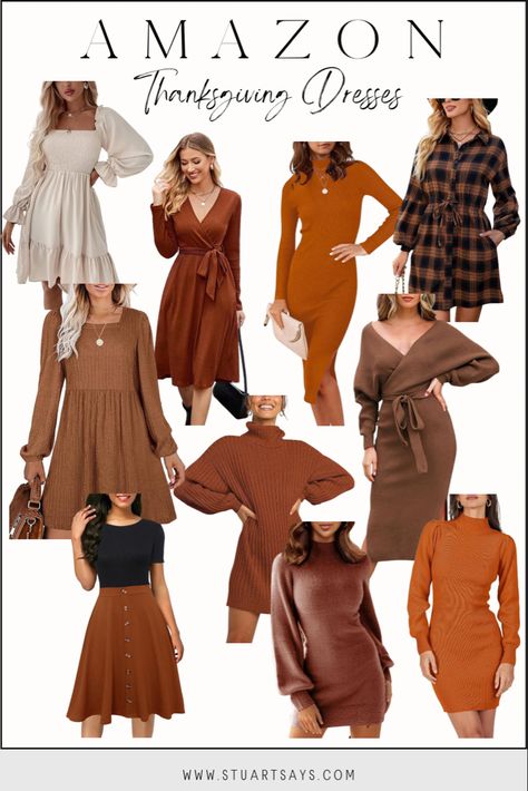 Amazon dresses for thanksgiving Thanksgiving Women Dresses, Dress For Thanksgiving Outfit Ideas, Thanksgiving Outfit Dresses, Amazon Thanksgiving Outfit, Thanksgiving Outfit Dress, Thanksgiving Sweater Dress Outfit, Casual Fall Dress Amazon, Thanksgiving Dresses For Women, Thanksgiving Dress Outfit