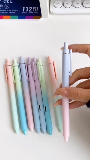 Writech on Instagram: "For lefties, you should try these!😻🎉 Writech ombre gel pens! Dry almost instantly so your writing will be smear-free!👋" Back To School Cute Supplies, Pens Aesthetic, Cute Pens For School, Cute Pens Aesthetic, Cool Pens, Cute Stationery Aesthetic, Stationary Ideas, Aesthetic Pens, Stationary Aesthetic