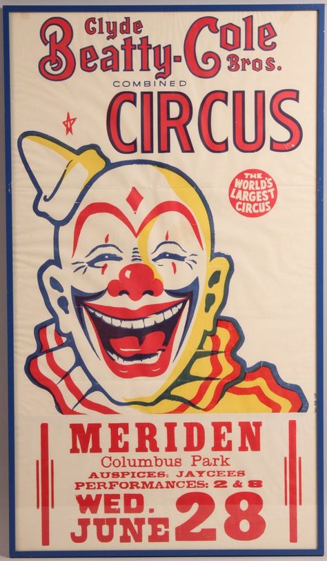 vintage circus posters | No Context • Vintage Circus Clown Poster Cirque Vintage, Old Circus, Circus Vintage, Vintage Circus Posters, Pierrot Clown, Circus Sideshow, Western Posters, Carnival Posters, Circus Circus