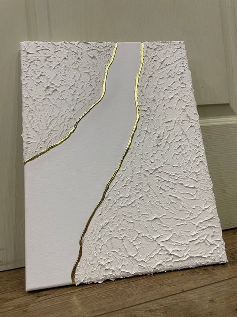 Artcolada - Etsy Black And White Plaster Art, Art With Sand, Gold Texture Art, Kintsugi Wall Art, Textured Wall Art Living Room, Kintsugi Painting, Diy Minimalist Wall Art, Diy Spackle Art, Air Dry Clay Wall Art