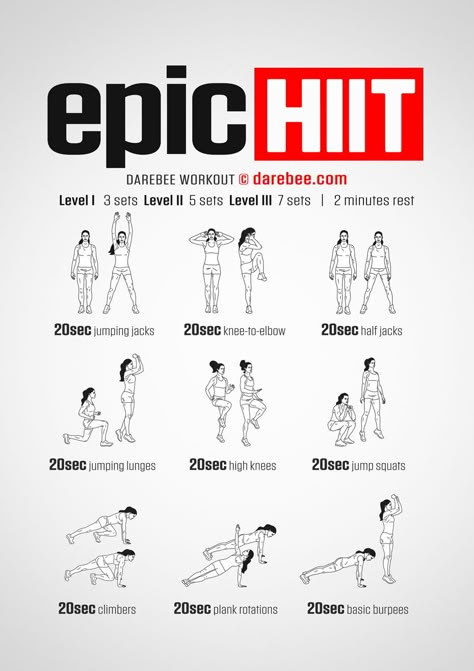 Epic HIIT Workout 30 Min Hiit Workout, Agility Workouts, Hiit Workouts For Beginners, Summer Body Workout Plan, Hiit Workout At Home, Full Body Hiit Workout, Home Workout Plan, Body Workout At Home, Hiit Training