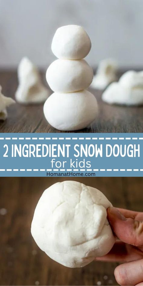 Snow Playdough Recipe, Snow Day Activities For Preschoolers, Snow Dough Recipe Conditioner, Prek Snow Activities, Kids Winter Crafts Preschool, Christmas Crafts For Homeschool, Preschool Christmas Science Experiments, Daycare Winter Crafts, Children Week Activities